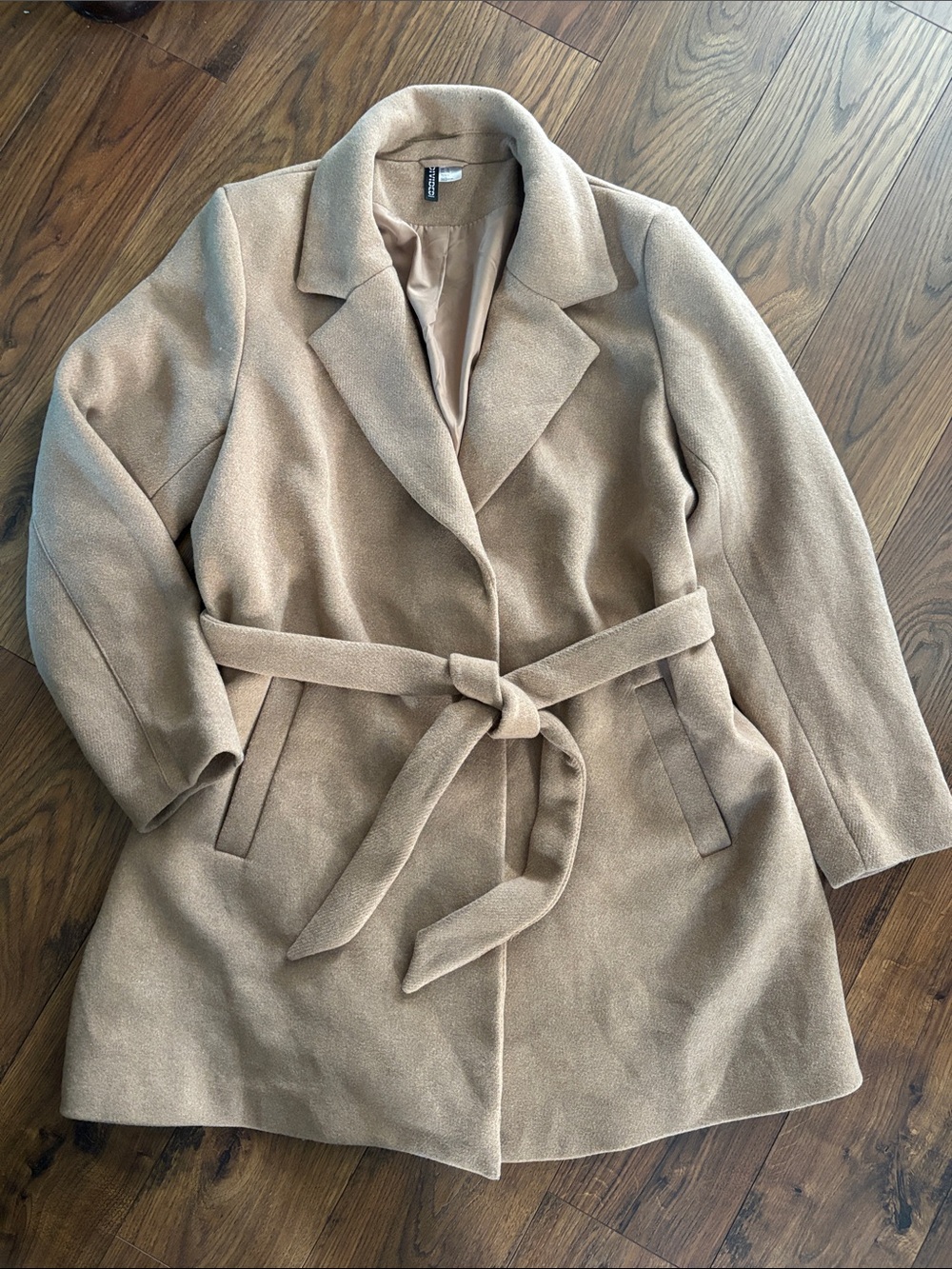 H&M Classic Camel Belted Wool-Blend Coat - Women
